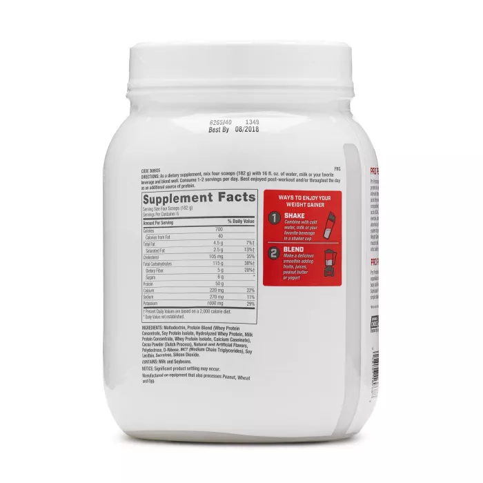 Gnc Pro Performance Weight Gainer, Formula Proteica Pentru Crestere In Greutate, Cu Aroma De Ciocolata, Testata Antidoping, 1134 G Gnc Pro Performance Weight Gainer, Formula Proteica Pentru Crestere In Greutate, Cu Aroma De Ciocolata, Testata Antidoping, 1134 G