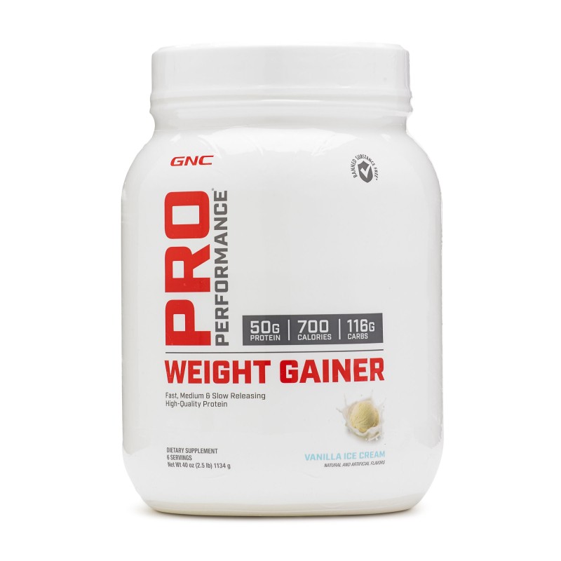 Pro performance weight gainer, formula proteica pentru crestere in greutate cu aroma de vanilie, testata antidoping (1134 g), GNC Live Well