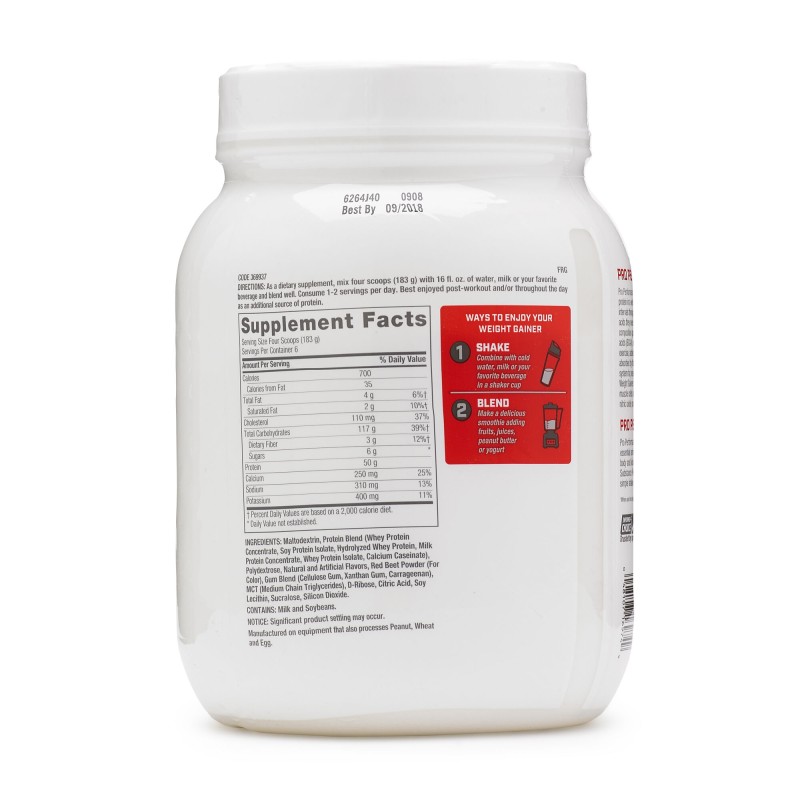 Formula proteica pentru crestere in greutate cu aroma de capsuni, testata antidoping (1098 g), GNC Live Well