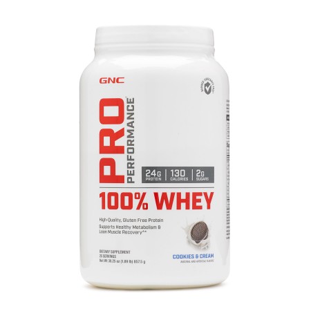 Gnc Pro Performance 100% Whey, Proteina Din Zer Cu Aroma De Biscuiti Si Crema, Testata Antidoping, 857.5 G
