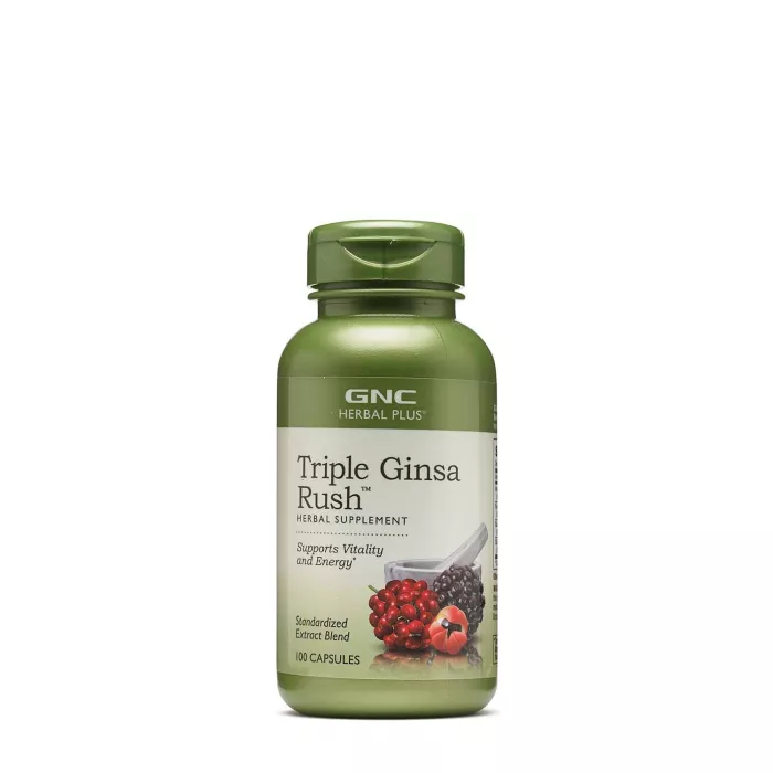 Gnc Herbal Plus Triple Ginsa Rush, Extract Standardizat Din 3 Tipuri De Ginseng, 100 Cps Gnc Herbal Plus Triple Ginsa Rush, Extract Standardizat Din 3 Tipuri De Ginseng, 100 Cps