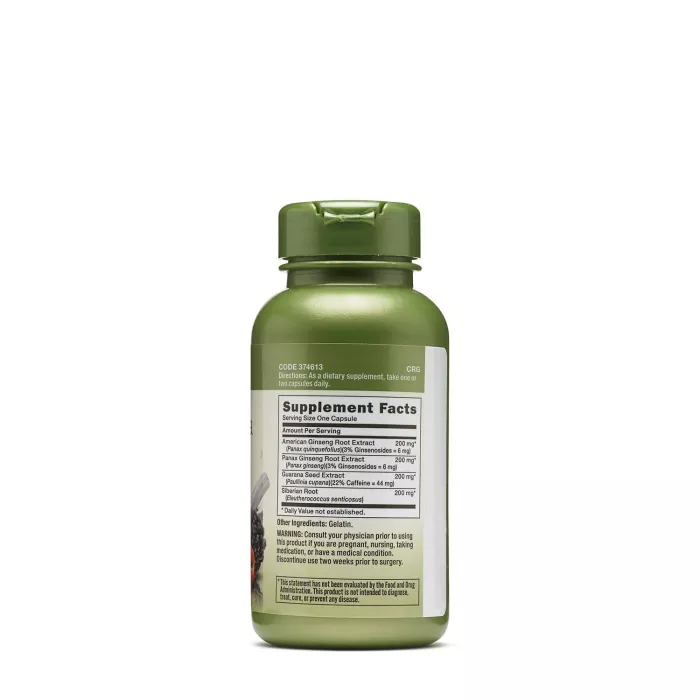 Gnc Herbal Plus Triple Ginsa Rush, Extract Standardizat Din 3 Tipuri De Ginseng, 100 Cps Gnc Herbal Plus Triple Ginsa Rush, Extract Standardizat Din 3 Tipuri De Ginseng, 100 Cps