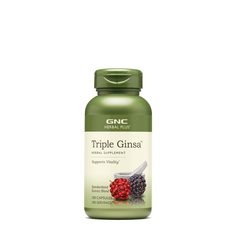 Herbal plus extract standardizat din 3 tipuri de ginseng (100 cps), GNC Live Well