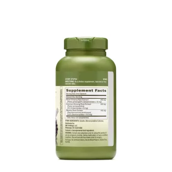 Gnc Herbal Plus Triple Ginsa, Extract Standardizat Din 3 Tipuri De Ginseng, 200 Cps