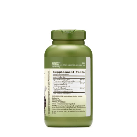 Gnc Herbal Plus Triple Ginsa, Extract Standardizat Din 3 Tipuri De Ginseng, 200 Cps