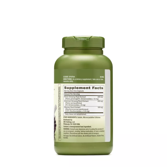 Gnc Herbal Plus Triple Ginsa, Extract Standardizat Din 3 Tipuri De Ginseng, 200 Cps Gnc Herbal Plus Triple Ginsa, Extract Standardizat Din 3 Tipuri De Ginseng, 200 Cps