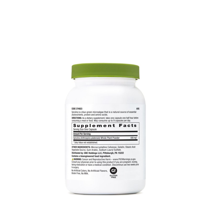 Superfoods Spirulina  500mg (100 Capsule), GNC