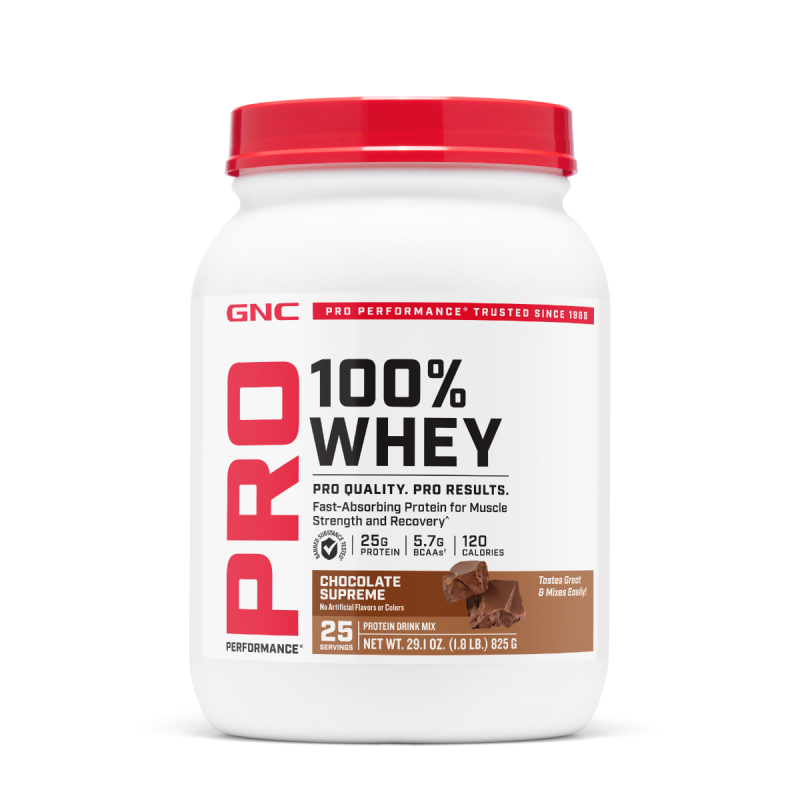 Pro performance 100% whey, proteina din zer cu aroma de ciocolata, testata antidoping (825 g), GNC Live Well