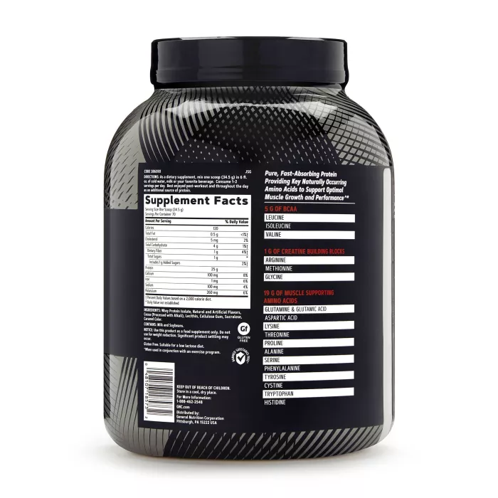 Gnc Amp Pure Isolate, Proteina Izolata Din Zer Cu Aroma De Ciocolata, 2415 G Gnc Amp Pure Isolate, Proteina Izolata Din Zer Cu Aroma De Ciocolata, 2415 G