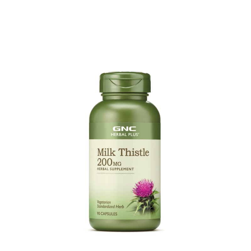 Herbal plus milk thistle 200 mg, silimarina (90 cps), GNC Live Well
