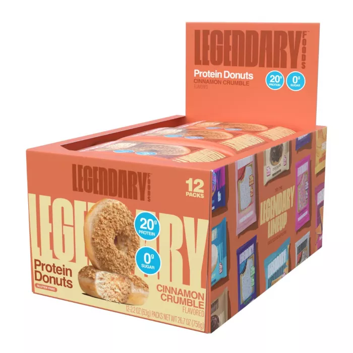 Legendary Foods Protein Donut With Cinnamon Crumble Flavor, Gogoasa Proteica Cu Aroma De Topping Crocant Cu Scortisoara, 63 G