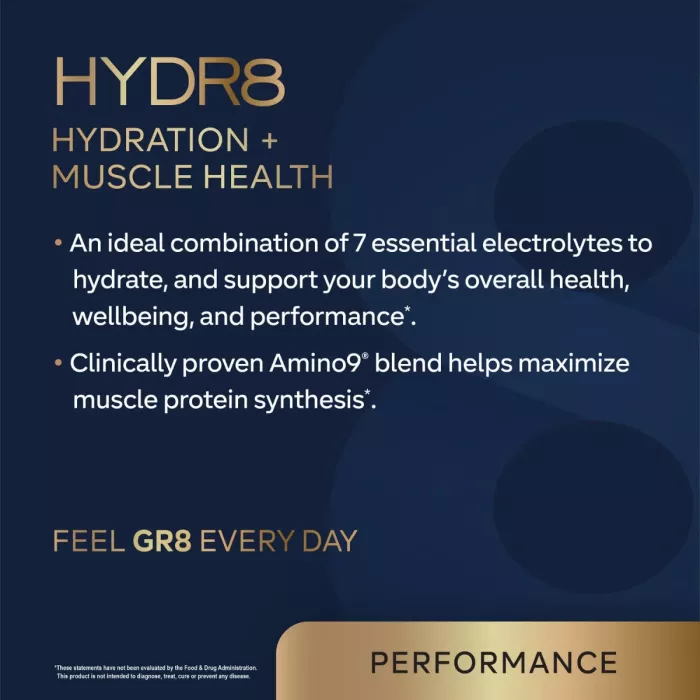 Gr8 Lifestyle Hydr8 Hydration And Muscle Health With Strawberry Watermelon Flavor, Hidratare Avansata Si Suport Muscular, Cu Aroma De Capsuni Si Pepene, 350 G