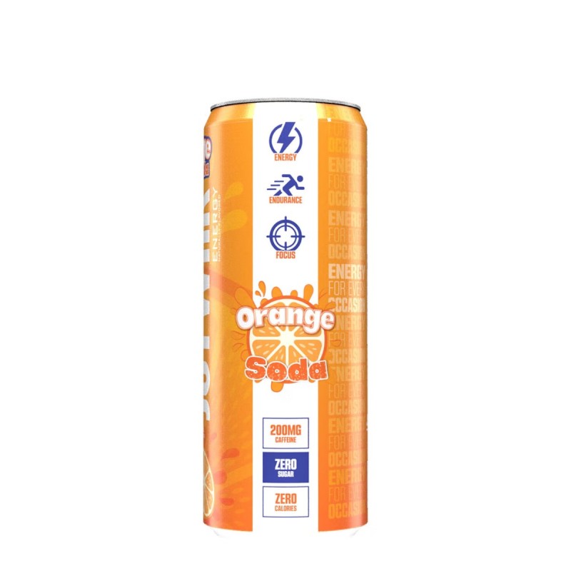 Jst Wrk Energy Drink, Bautura Energizanta Carbogazoasa Cu Aroma De Portocale, 355 Ml