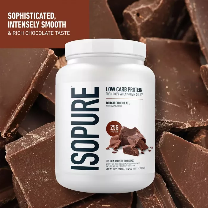 Isopure Low Carb Protein Powder, Proteina Izolata Din Zer, Cu Aroma De Ciocolata, 462 G