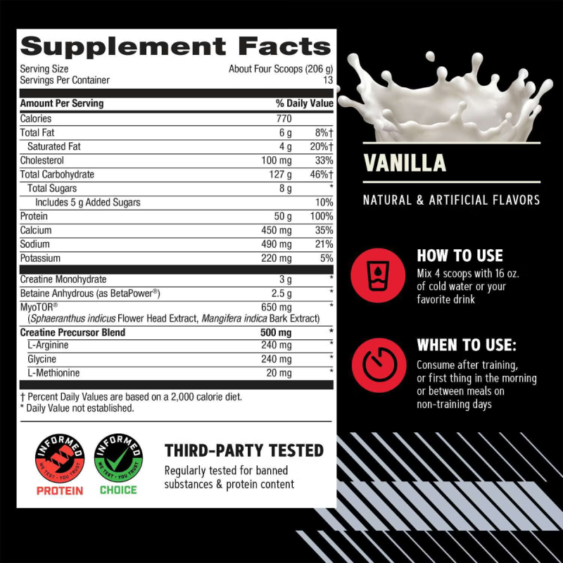 Gnc Amp Mass, Gainer Proteic Cu Aroma De Vanilie, 2678 G