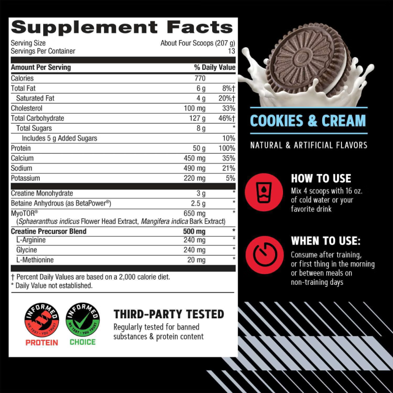 Gnc Amp Mass, Gainer Proteic, Cu Aroma De Biscuiti Si Frisca, 2691 G