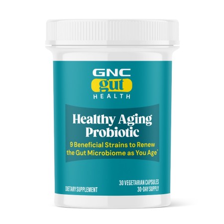 Gnc Gut Health Healthy Aging Probiotic For Adult Over 50, Probiotic Studiat Clinic, 55 Miliarde Ufc Culturi Vii, Pentru Digestie, Microbiom Si Longevitate, Destinat Adultilor Peste 50 De Ani, 30 Cps