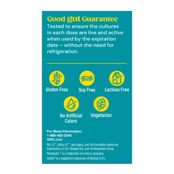 Gnc Gut Health Daily Synbiotic, Formula Studiata Clinic, 10 Miliarde Ufc Culturi Vii, Pentru Digestie Si Microbiom Cu Probiotice Si Prebiotice, 30 Cps