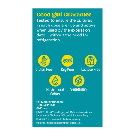 Gnc Gut Health Daily Synbiotic, Formula Studiata Clinic, 10 Miliarde Ufc Culturi Vii, Pentru Digestie Si Microbiom Cu Probiotice Si Prebiotice, 30 Cps