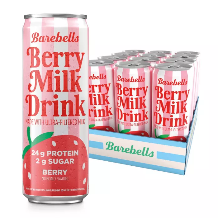 Barebells Berry Milk Drink, Bautura Proteica Din Lapte Cu Aroma De Fructe De Padure, 325 Ml