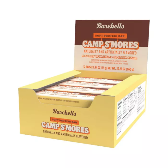 Barebells Protein Bar, With Camp S'mores Flavor, Baton Proteic Cu Aroma De Bezea Caramelizata, 55 G