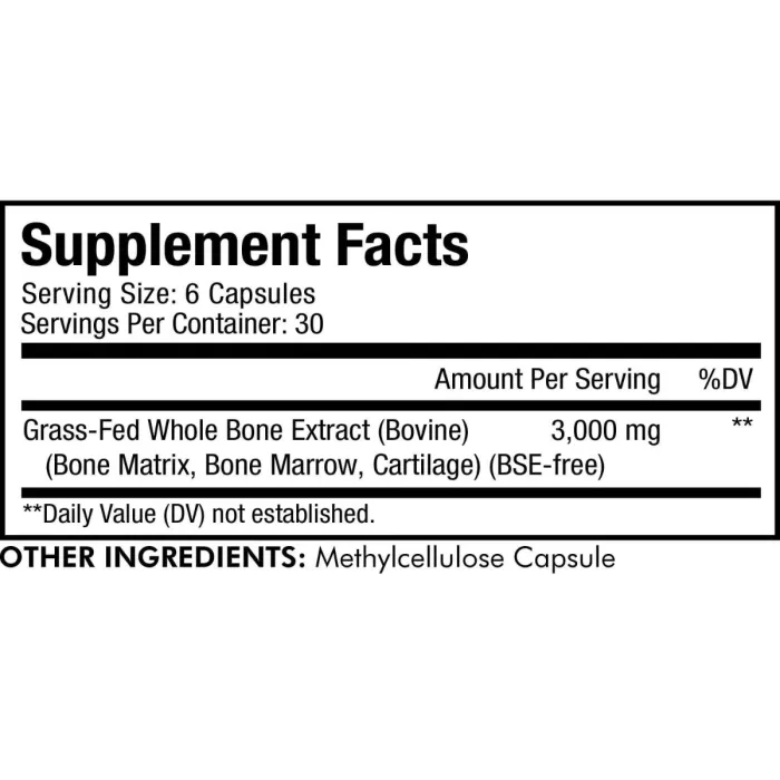 Codeage Grass-fed Bone Marrow, 3000 Mg Bone Extract, Extract De Maduva Osoasa De La Animale Hranite Cu Iarba, 3000 Mg Extract Osos, 180 Cps