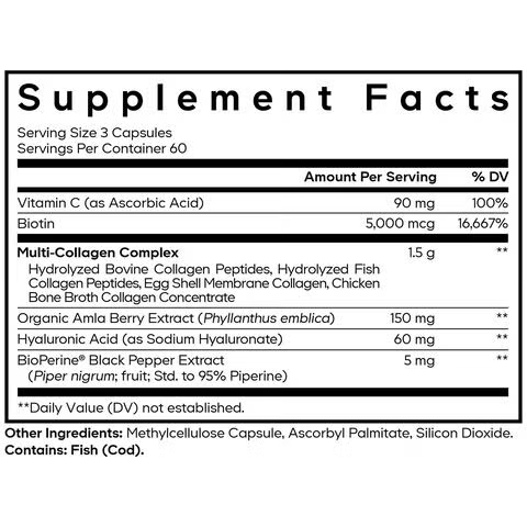Codeage Multi Collagen+ , Formula Premium Cu 5 Tipuri De Colagen Hidrolizat, 180 Cps