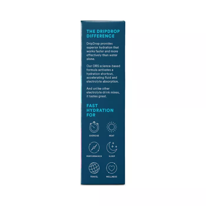 Dripdrop – Formula Avansata De Hidratare Cu Electroliti, Aroma De Pepene Rosu Si Capsuni, 10 Plicuri