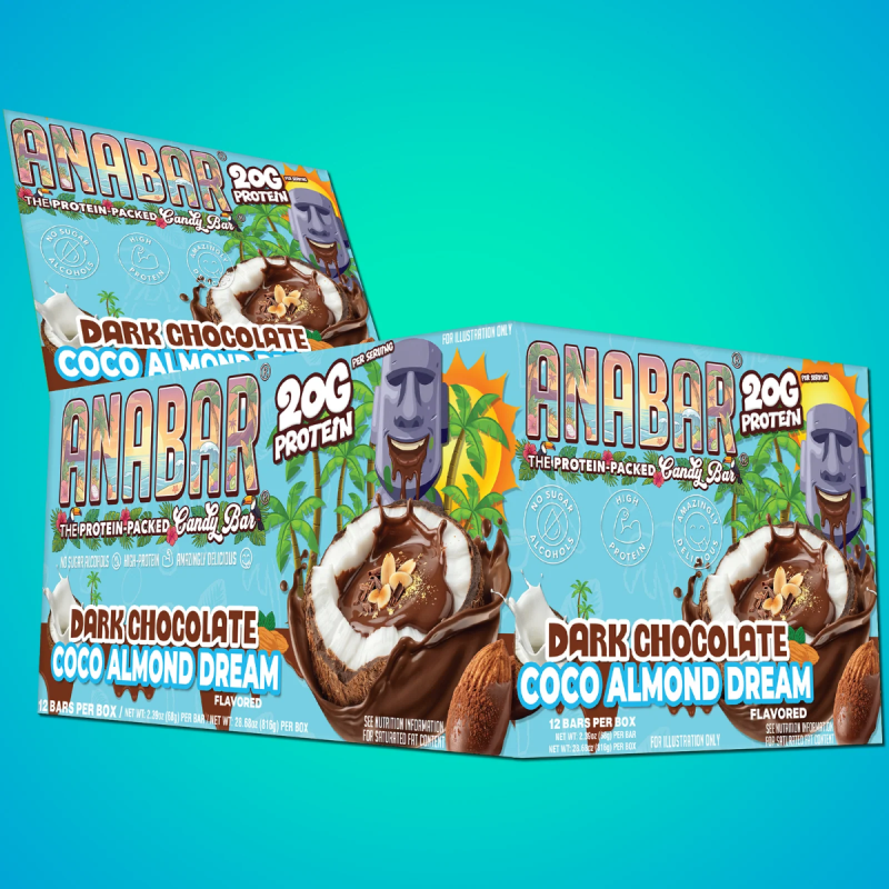 Anabar Dark Chocolate Coco Almond Dream, Baton Proteic Cu Aroma De Ciocolata Neagra, Cocos Si Migdale, 68 G