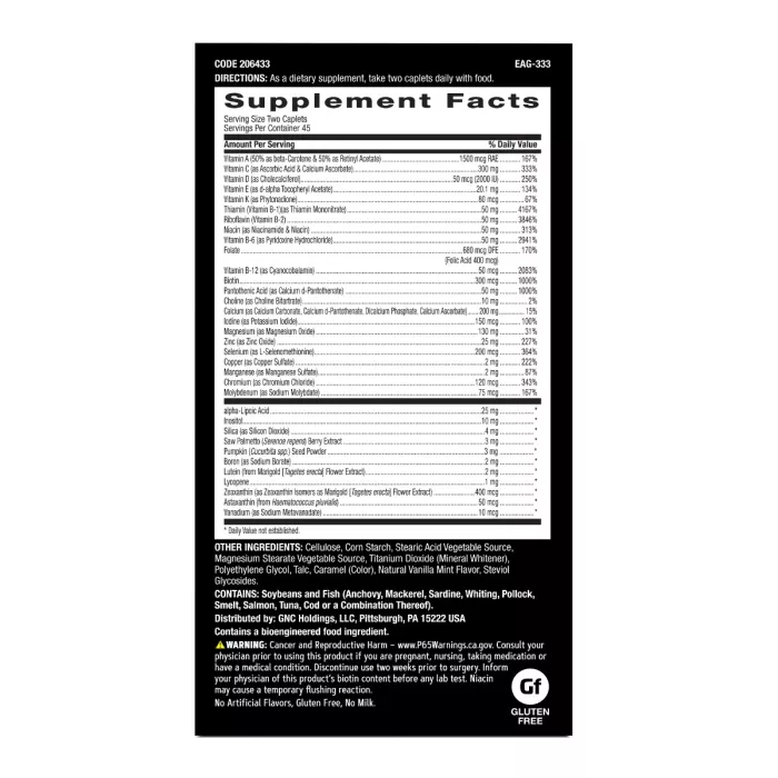 Gnc Mega Men, Complex De Multivitamine Pentru Barbati, 90 Tb