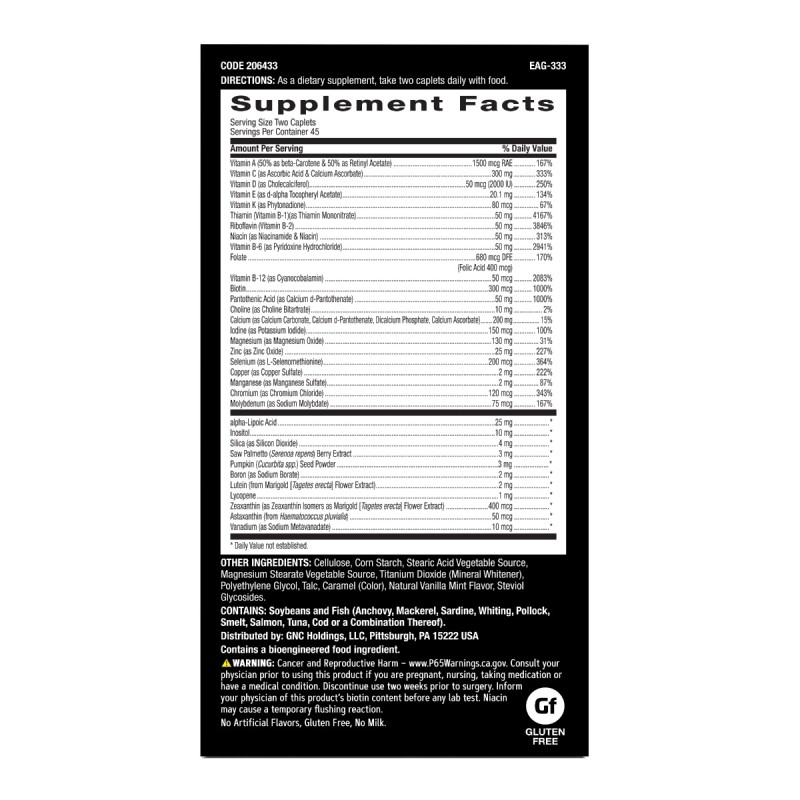 Gnc Mega Men, Complex De Multivitamine Pentru Barbati, 90 Tb