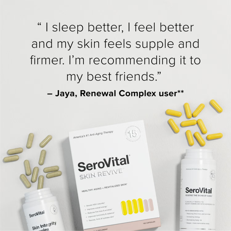 Serovital Skin Revive, Formula Avansata Pentru Reducerea Ridurilor Si Stralucirea Pielii, 180 Cps
