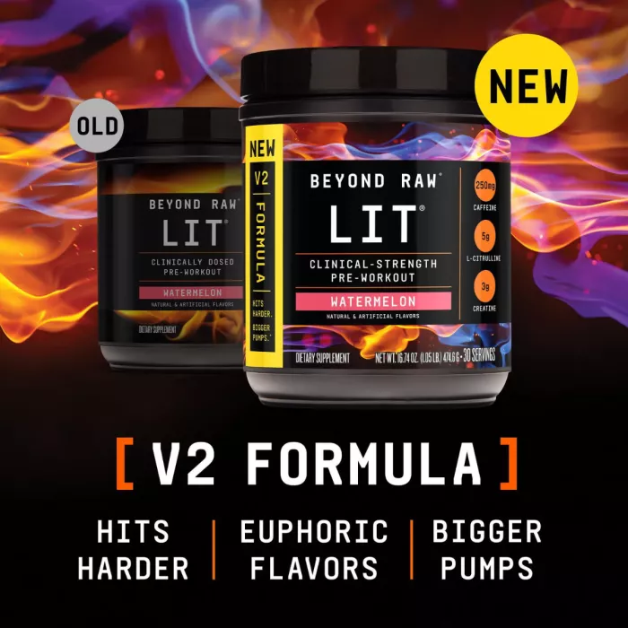 Gnc Beyond Raw Lit V2 Pre-workout With Watermelon Flavor, Pre-workout Cu Aroma De Pepene, 474.6 G