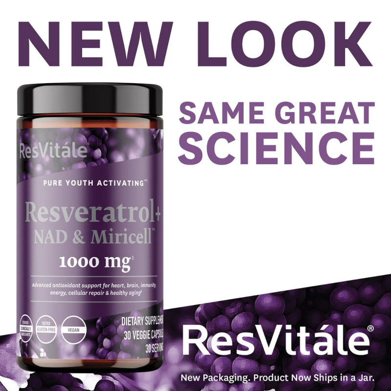 Resvitale Resveratrol + Nad & Miricell Cu Spermidina – Suport Anti-aging, Energie Si Longevitate, 30 Cps