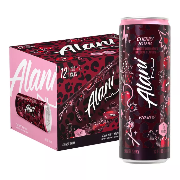 Alani Nu Energy Drink With Cherry Bomb Flavor, Bautura Energizanta Cu Aroma De Cirese, 355 Ml