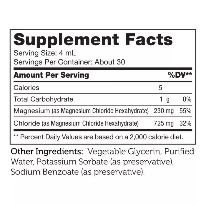 Zahler Magnesium Liquid Unflavored, Magneziu Chloride, 118 Ml