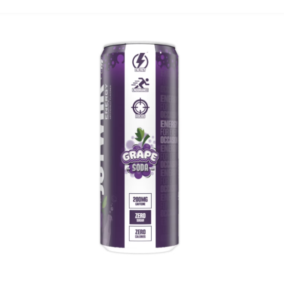 Jst Wrk Energy Drink, Bautura Energizanta Carbogazoasa Cu Aroma De Struguri, 355 Ml