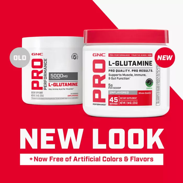 Gnc Pro Performance L-glutamine 5000 Mg, L-glutamina Pudra Fara Aroma, 225 G