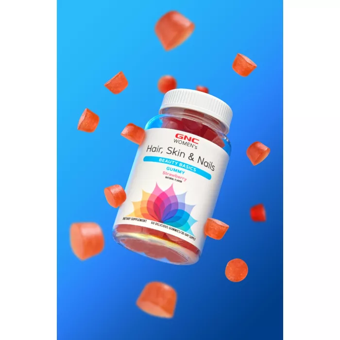 Gnc Women's Hair, Skin & Nails Strawberry , Jeleuri Cu Biotina Si Vitamine Pentru Frumusetea Parului, Pielii Si Unghiilor, 60 Jeleuri Gnc Women's Hair, Skin & Nails Strawberry , Jeleuri Cu Biotina Si Vitamine Pentru Frumusetea Parului, Pielii Si Unghiilor, 60 Jeleuri