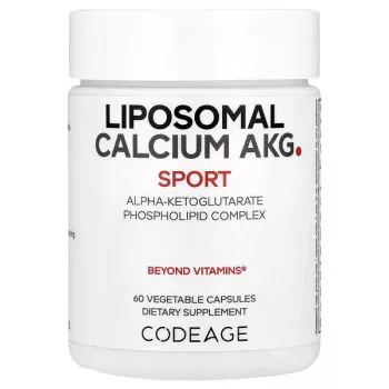 Codeage Liposomal Calcium Akg, Calciu Alfa-ketoglutarat Pentru Energie Celulara Si Longevitate, 60 Cps