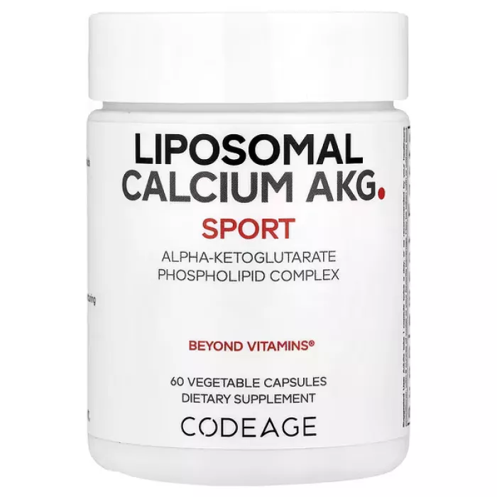 Codeage Liposomal Calcium Akg, Calciu Alfa-ketoglutarat Pentru Energie Celulara Si Longevitate, 60 Cps