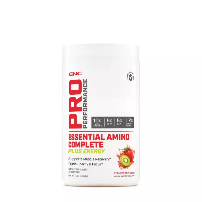 Pro Performance Essential Amino Complete Plus Energy, Aminoacizi, Cu Aroma De Capsuni Si Kiwi (450 G), GNC Pro Performance Essential Amino Complete Plus Energy, Aminoacizi, Cu Aroma De Capsuni Si Kiwi (450 G), GNC