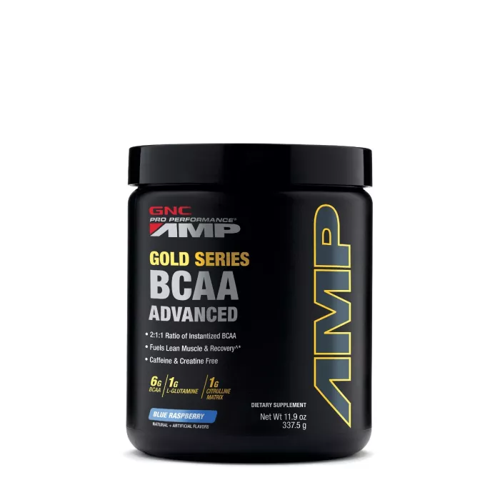 Gnc Pro Performance Amp Gold Series Bcaa Advanced, Formula Avansata De Bcaa Cu Aroma De Zmeura Albastra, 337.5 G Gnc Pro Performance Amp Gold Series Bcaa Advanced, Formula Avansata De Bcaa Cu Aroma De Zmeura Albastra, 337.5 G