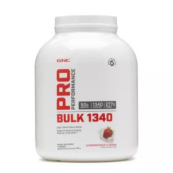 Gnc Pro Performance Bulk 1340, Formula Proteica Pentru Crestere In Greutate, Cu Aroma De Capsuni, Testata Antidoping, 3294 G