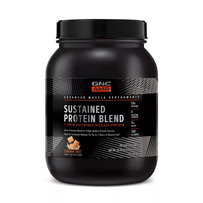 Gnc Amp Sustained Protein Blend Amestec Proteic Cu Aroma De Cereale Cu Scortisoara, 924 G Gnc Amp Sustained Protein Blend Amestec Proteic Cu Aroma De Cereale Cu Scortisoara, 924 G