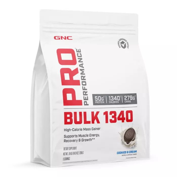 Gnc Pro Performance Bulk 1340, Formula Proteica Pentru Crestere In Greutate, Cu Aroma De Biscuiti Si Frisca, Testata Antidoping, 3240 G Gnc Pro Performance Bulk 1340, Formula Proteica Pentru Crestere In Greutate, Cu Aroma De Biscuiti Si Frisca, Testata Antidoping, 3240 G