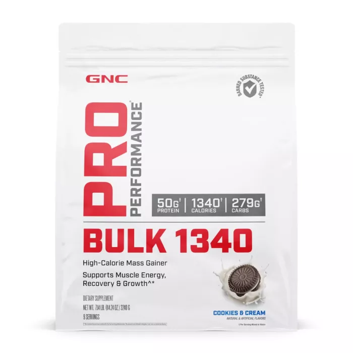 Gnc Pro Performance Bulk 1340, Formula Proteica Pentru Crestere In Greutate, Cu Aroma De Biscuiti Si Frisca, Testata Antidoping, 3240 G Gnc Pro Performance Bulk 1340, Formula Proteica Pentru Crestere In Greutate, Cu Aroma De Biscuiti Si Frisca, Testata Antidoping, 3240 G