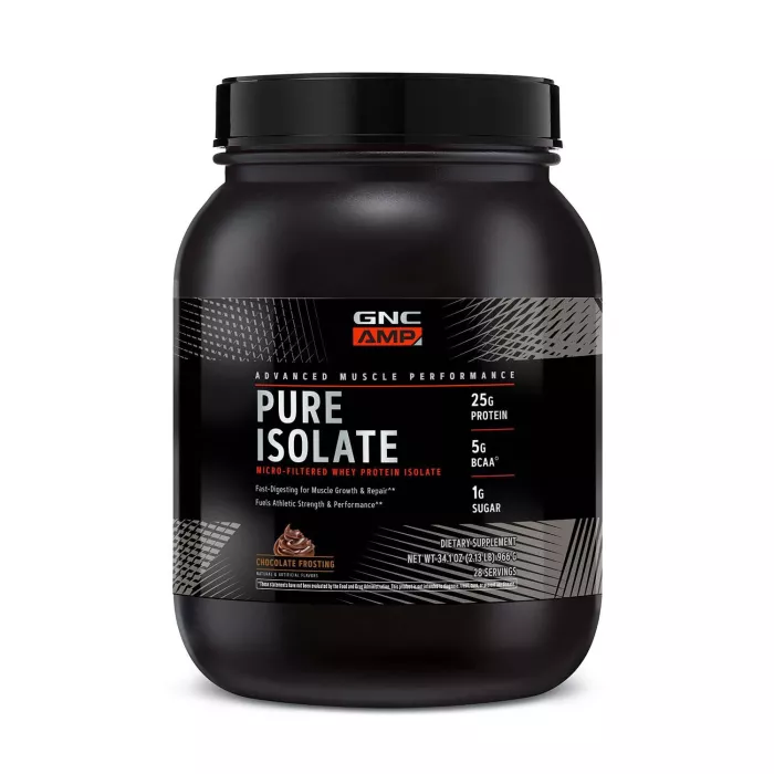 Gnc Amp Pure Isolate, Proteina Izolata Din Zer Cu Aroma De Inghetata De Ciocolata, 966 G Gnc Amp Pure Isolate, Proteina Izolata Din Zer Cu Aroma De Inghetata De Ciocolata, 966 G