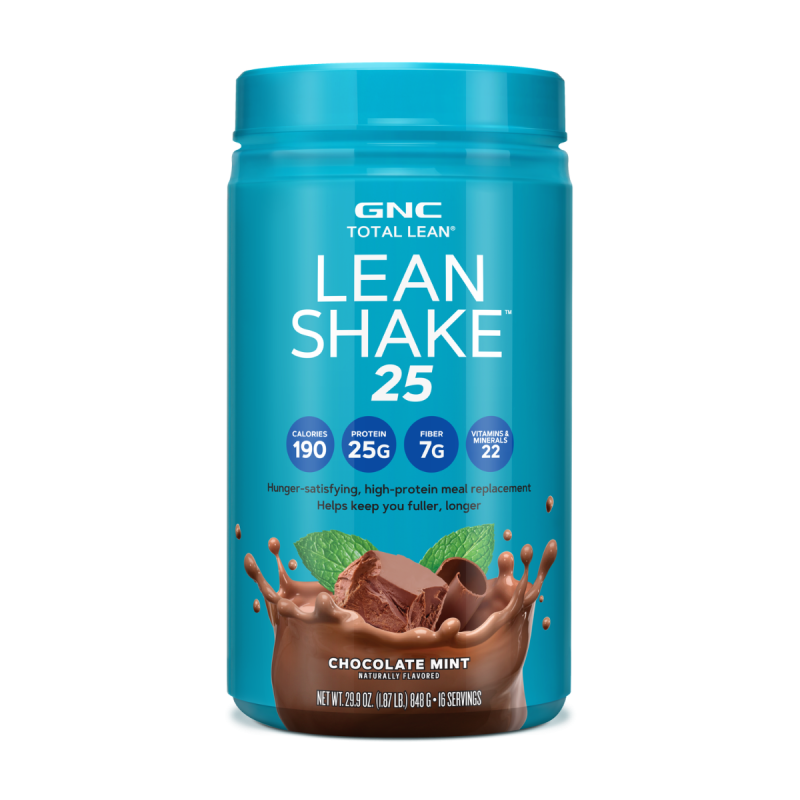 Gnc Total Lean Lean Shake 25, Shake Proteic Cu Aroma De Ciocolata Si Menta, 848 G