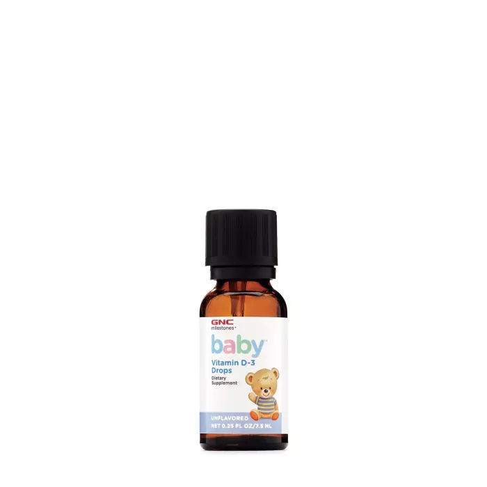Gnc Milestones Baby Vitamin D-3 Drops, Vitamina D-3 Picaturi Pentru Bebelusi Naturala 100% Din Lanolina, 7.5 Ml Gnc Milestones Baby Vitamin D-3 Drops, Vitamina D-3 Picaturi Pentru Bebelusi Naturala 100% Din Lanolina, 7.5 Ml
